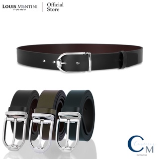 Louis Montini "Cameron Collection" เข็มขัดผู้ชายหนังแท้ เข็มขัดหนังวัว Cowhide belt MGN178