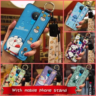 Silicone Cover Phone Case For Nokia 1.4 Soft Case Lanyard Cute Soft Durable Shockproof TPU Wristband