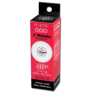 Nittaku PLS 40+ 3 STAR PREMIUM (ITTF) สีขาว (ราคา/3 ลูก)