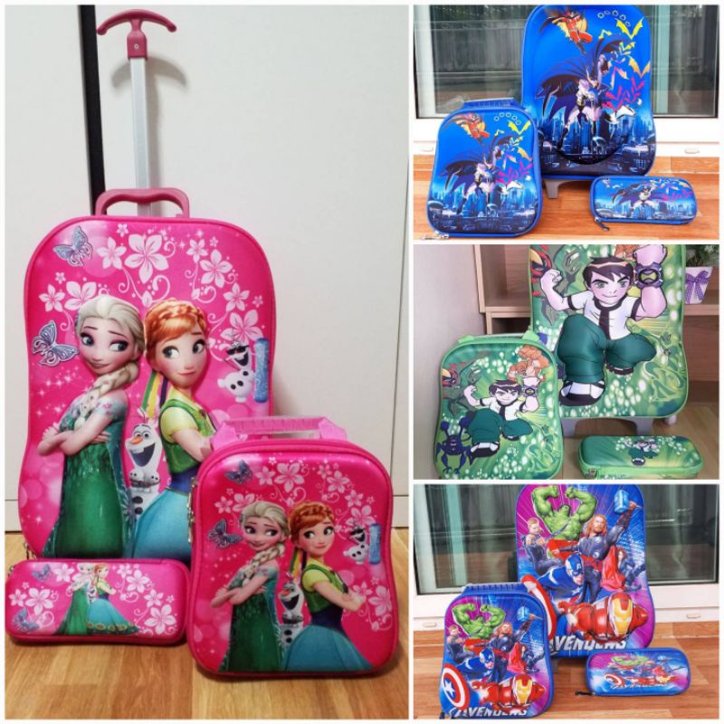พร้อมส่ง🎒 กระเป๋านักเรียน ล้อลาก เด็ก 3มิติ ✔ซื้อ1 แถม2 เดินทางเด็ก School Bag bagpack
