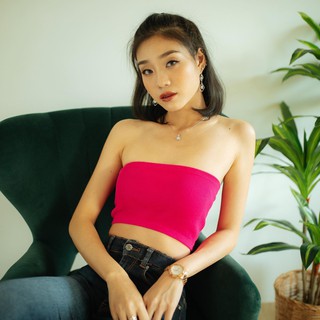เกาะอกผ้าไหมพรมสีชมพูยืดได้