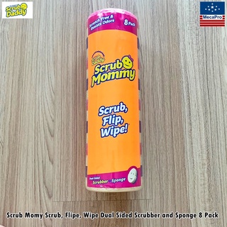 Scrub Daddy ® Scrub Momy Scrub, Flipe, Wipe Dual Sided Scrubber and Sponge 8 Pack ฟองน้ำอเนกประสงค์ 2 ด้าน สีม่วง ชมพู