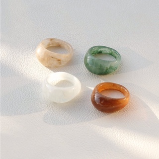 แหวนเรซิ่นเซ็ต 4pcs Hollow Out Resin Ring