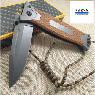 RAKSA Wholesale CHONGMING Knife CM008 มีดพับ มีดพกพา มีดพกเดินป่า มีดสวยงาม มีดพก มีดอเนกประสงค์ วัสดุ5Cr13MOV ขนาด21CM