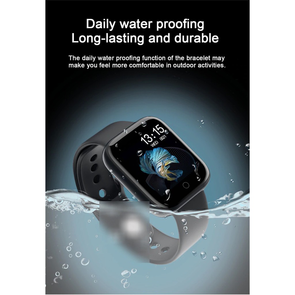 SMART BRACELET นาฬิกาอัจฉริยะ กันน้ำระดับ Ip67 บลูทูธ วัดชีพจร นับก้าวเดิน วัดอ๊อกซิเจนในเลือด อัตรา