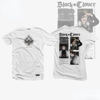 เสื้อยืดวินเทจ - อะนิเมะทางกฎหมาย Tee / อะนิเมะเสื้อยืด Tshirt เสื้ออวยพรโชคดีเสื้อยืดโคลเวอร์สีดํา