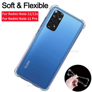 เคสโทรศัพท์มือถือแบบนิ่ม TPU ใส กันกระแทก สําหรับ Xiaomi Redmi Note11 Note 11 10 Pro Max 10s 11s 5G 10C Note11s 4G Full Transparent 1.5mm Thicken Soft TPU Back Cover Armor Casing