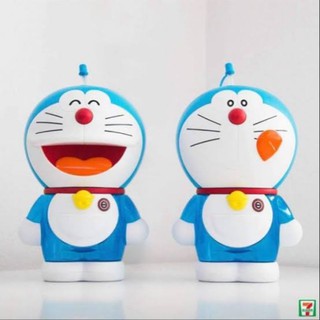 ขายเป็นคู่ กระบอกน้ำ กระปุกออมสิน โดราเอมอน Doraemon 7-11 ของใหม่ ของแท้ ยังไม่เคยใช้