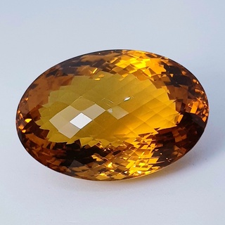 232.22 ct 100% ซิทริน สีน้ำผึ้งทองคำ ธรรมชาติ Natural Golden Honey Color Citrine Oval Shape Pineapple Cut Big Size