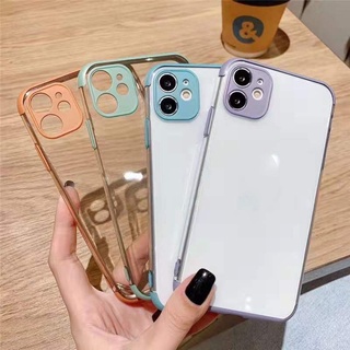 เคสขอบสีหลังใสกันกล้อง INFINIX Hot10play/Hot9play/Smart4/Smart5/Smart6/Smart5pro/Hot11/Hot8/Hot9/Smart HD เคสสีพาสเทล