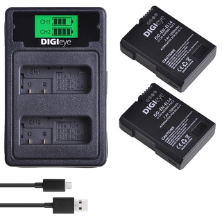 1200mAh EN-EL14 EN-EL14A Battery + LCD USB Dual Charger for Nikon D3100 D3200 D3400 D5100 D5600 DF Coolpix P7000 P7100 P