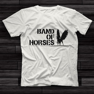 เสื้อยืด พิมพ์ลาย Band of Horses สีขาว สําหรับทุกเพศ