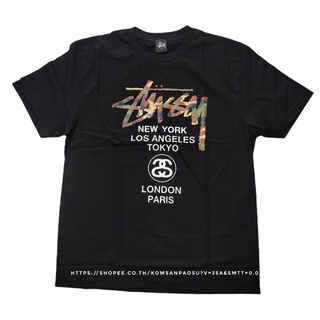 คอตต้อนคอกลม♙❣☂เสื้อ Stussy เสื้อยืด Stussy skateboard เสื้อสตรีท โอเวอร์ไซส์S-5XL