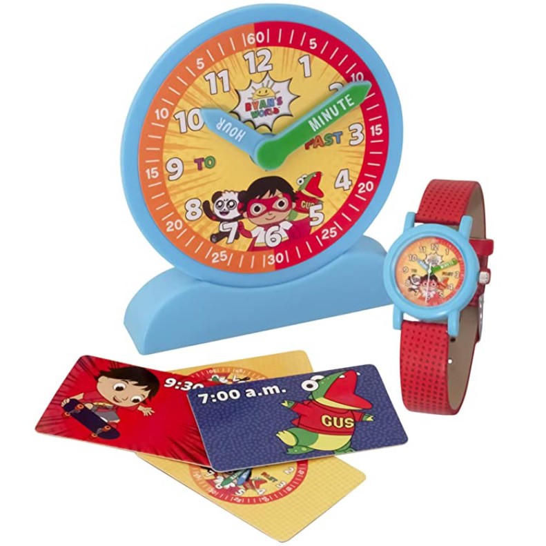 Clic Time Ryan's World Time ชุดนาฬิกา และนาฬิกาข้อมือ พร้อมการ์ดเวลา ของเล่นเสริมการเรียนรู้เด็ก