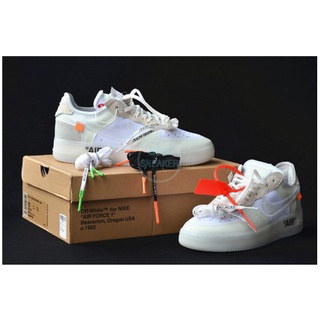 ✥รองเท้าผู้ชายและผู้หญิง Off-White X Nike Air Force 1 Low AF1 สีขาว