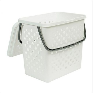 ตะกร้าผ้าเหลี่ยมมีฝาหูหิ้ว PBk-138 สีขาวGood2U