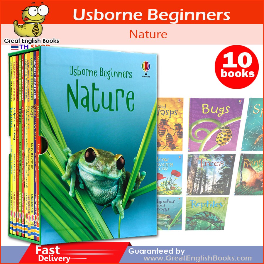 (ได้coinคืน10%)*พร้อมส่ง ชุดหนังสือสำหรับเด็กเกี่ยวกับธรรมชาติและสัตว์โลก Usborne Beginners Nature Set Collection Set of 10 Books ✅hardcover