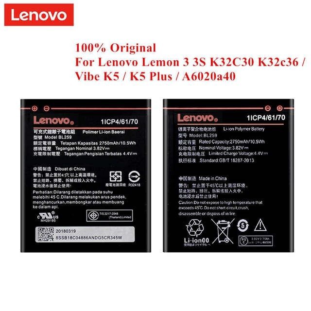 แบตเตอรี่เกรดแท้ Lenovo Lemon K5/Vibe K5 Plus 3 3S K32C30 K32c36 A6020a40 a6020a41 A6020l36 A6020a46