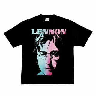 เสื้อยืดวงดนตรีเสื้อยืดแขนสั้น พิมพ์ลาย The Beatles Lennon สไตล์ฮิปฮอป แฟชั่นสําหรับผู้ชายall size