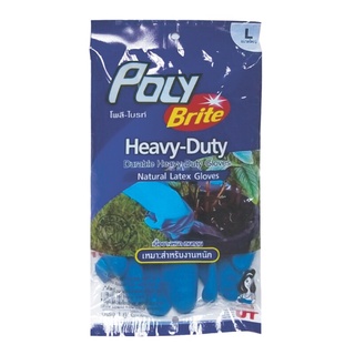 ถุงมือยางธรรมชาติ Heavy-Duty No.L โพลี-ไบรท์ 934-32D ถุงมือยาง Heavy-Duty Latex Gloves No.L Poly-Brite 934-32D