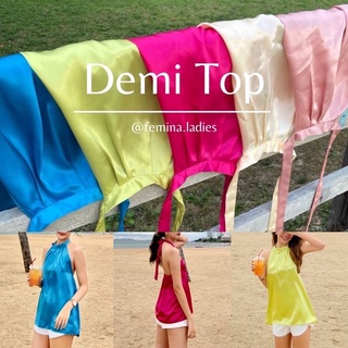 Demi Top by femina.ladies #เสื้อ#เสื้อผูกคอ#เสื้อผ้าเเฟชั่น#เสื้อคอผูก#เสื้อซาติน#เสื้อผ้าซาติน#มินิเดรส#minidress