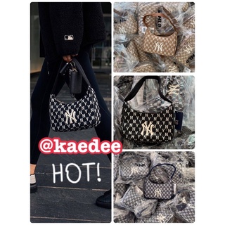 🌟แท้💯%MLB monogram jacquard hobo bag NEW YORK YANKEES mlbของแท้ กระเป๋าสะพายทรงพอช