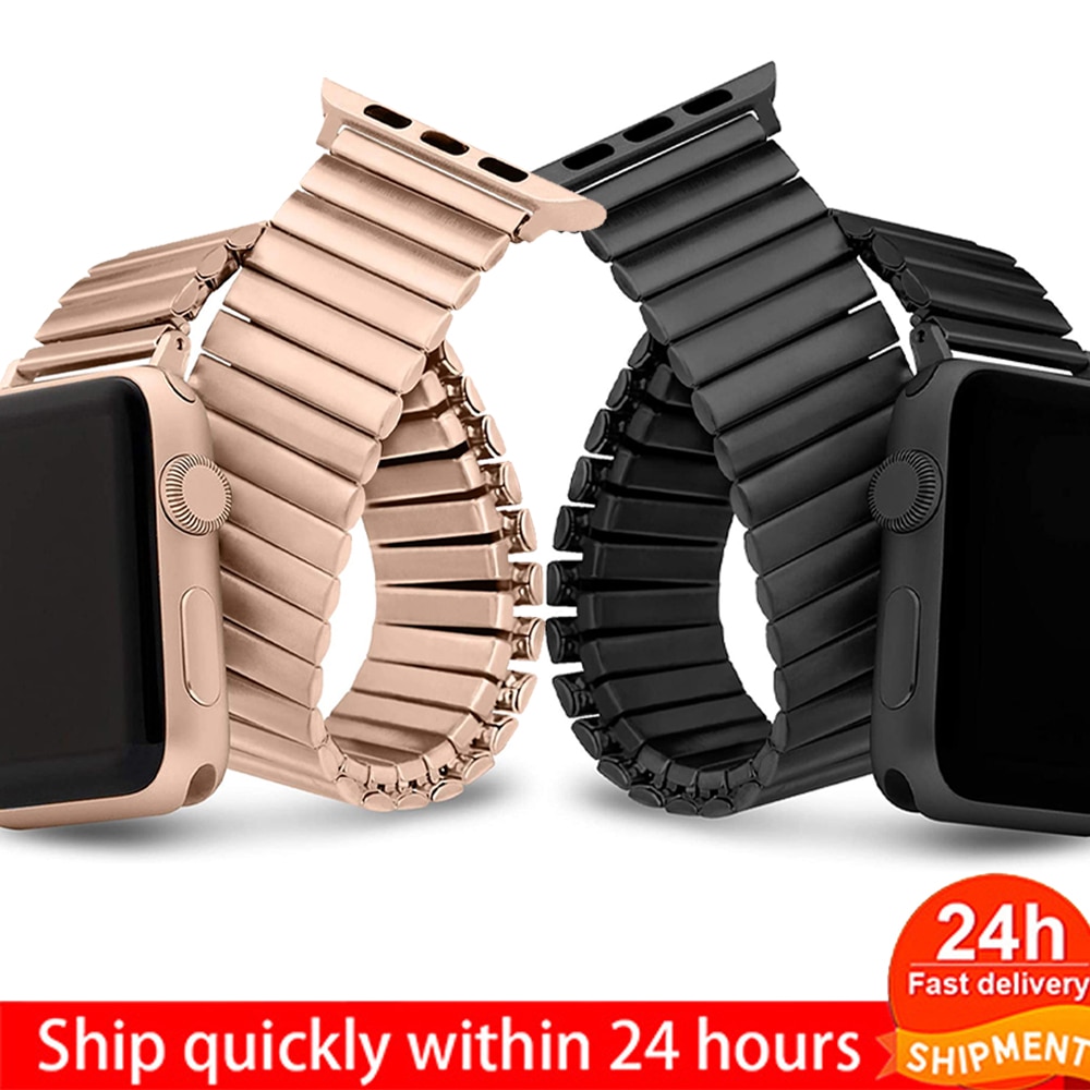สายนาฬิกาข้อมือแบบยืดหยุ่นสําหรับ Apple Watch 5 Band 40 มม . 44 มม . 42 มม . 38 มม . Series 6 4 3