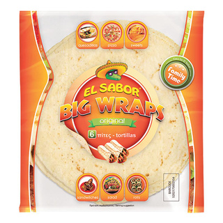 &lt; ยอดนิยม  &gt; เอลซาบอล บิ๊ก แร๊พส์ ออริจินอล 420กรัม El Sabor Traditional Wrap 420 g