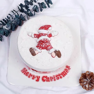 Xmas🎄🎅🏻 ป้ายท็อปเปอร์ รูปซานต้าคลอส สําหรับตกแต่งเค้กคริสต์มาส Christmas Cake Decoration Cake Topper Fall Down Santa Christmas Decoration Merry Christmas