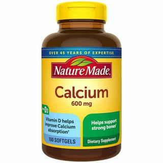 Nature Made Calcium with Vitamin D 100 softgels🇺🇸 แมกนีเซียมช่วยสนับสนุนการทำงานของเส้นประสาทกล้ามเนื้อและเมตาบอลิซึม