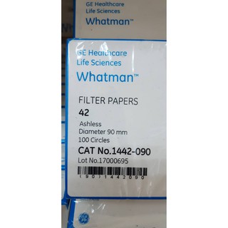 CAT No. 1442-090 กระดาษกรอง 90 มม GE Healthcare Whatman FILTER PAPERS 42 Ashless Diameter 90 mm 100 Circles CAT No. 1442