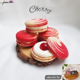 Macarons Cherry🍒ไม่มีขั้นต่ำ ชิ้นใหญ่ อัลมอนด์นำเข้า มาการองเชอรี่ Homemade