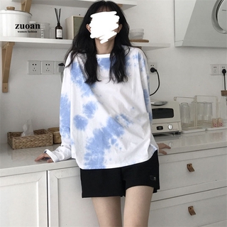 Suxi เสื้อยืดแขนยาวทรงหลวมสไตล์เกาหลีสําหรับผู้หญิง