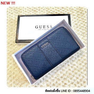 GUESS WOMENS LONG WALLET กระเป๋าสตางค์ใบยาวหนังpu ปั้มลายสวยมากค่ะ เปิดปิดด้วยซิป++-