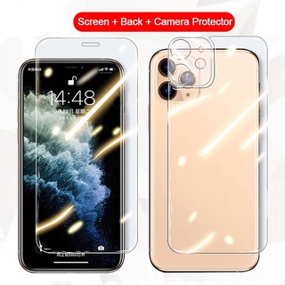 ฟิล์มกระจกนิรภัย ด้านหน้าและ ด้านหลัง กันรอย สำหรับ For iPhone12 Mini 13 14 15 Pro Max