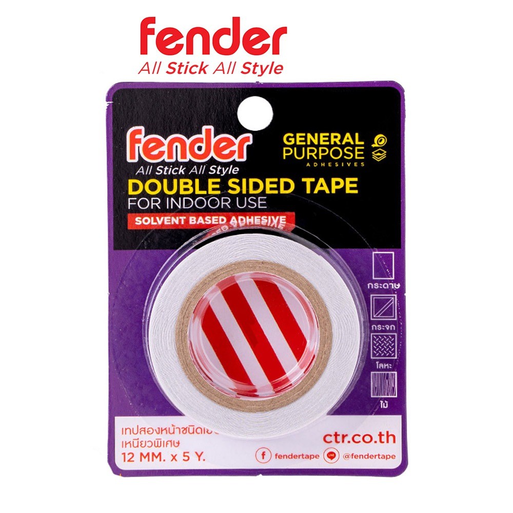 Fender เทปกาวสองหน้า ม้วนเล็ก ยาว 5 หลา  คุณภาพสูง