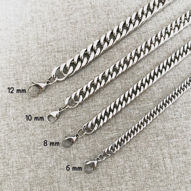 สร้อยข้อมือ สแตนเลส 6-12 mm เลสข้อมือ สร้อยข้อมือโซ่ สร้อยข้อมือสแตนเลสราคาถูก สร้อยข้อมือราคาถูก