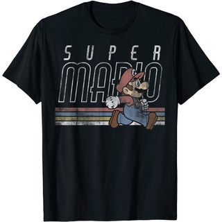 เสื้อยืดคอกลม แขนสั้น ผ้าฝ้ายแท้ พิมพ์ลาย Super Mario สําหรับผู้ชาย