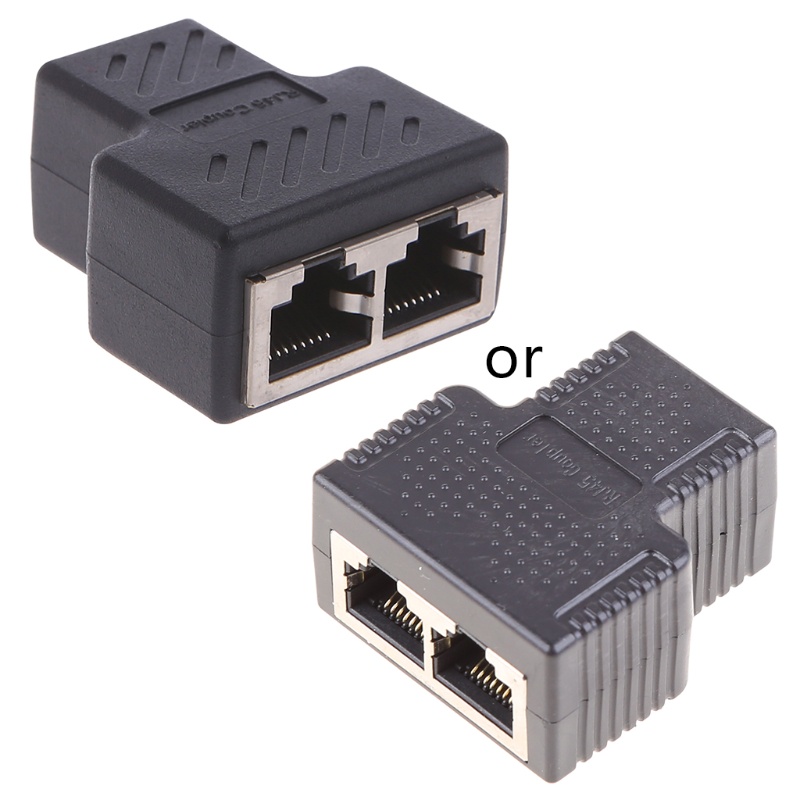 HIk 1 ถึง 2 วิธี LAN Ethernet Cable RJ45 หญิง Splitter Connector Adapter