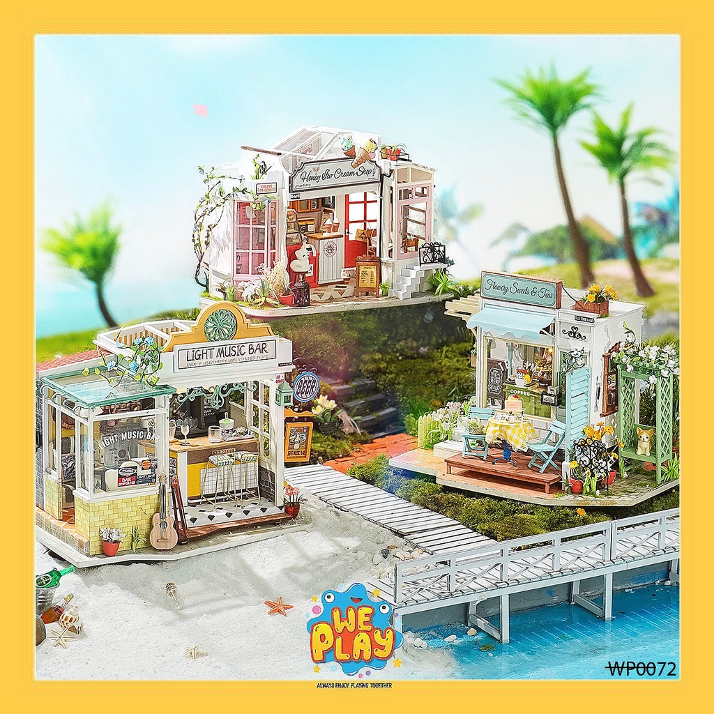 WE PLAY พร้อมส่ง บ้านตุ๊กตา DIY บ้านโมเดล ของตกแต่งบ้าน (ประกอบเอง)