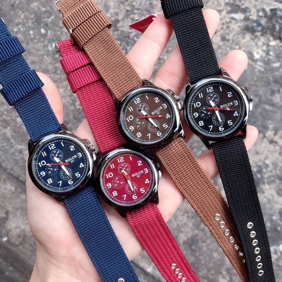 นาฬิกาข้อมือ ผู้หญิง   นาฬิกาแฟชั่น สายผ้า  Bolun  ( โบลัน ) พร้อมป้ายแบรนด์