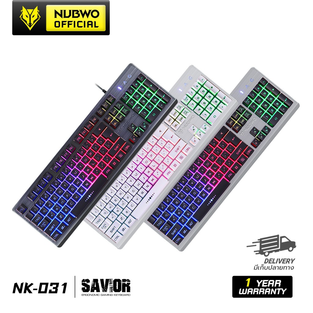 NUBWO NK031 RUBBER DOME SWITCHES SAVIOR คีย์บอร์ดเกมมิ่ง Keyboard