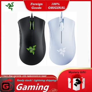 เมาส์สำหรับเล่นเกม.Razer Classic Gaming Mouse DeathAdder Essential 6400DPI.（Color Black/White）