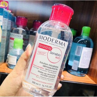 รุ่นล่าสุด Bioderma Sensibio H2O เช็ดเครื่องสำอาง สำหรับผิวแพ้ง่าย สำหรับผิวผสม-ผิวมัน 500 ml