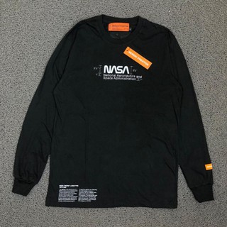 เสื้อยืดแขนยาว พิมพ์ลาย Heron PRESTON X NASA CELCIUS คุณภาพสูง สีดํา