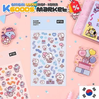 BT21 สติ๊กเกอร์ใส (ปาร์ตี้) ผูกขาดสินค้าอย่างเป็นทางการ