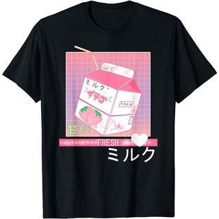 เสื้อยืดโอเวอร์ไซส์เสื้อยืด ลายนม Otaku สไตล์ญี่ปุ่นยุค 90S-3XL