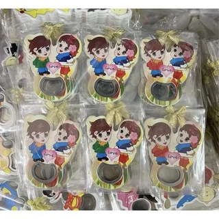 อันละ 5.5-7บาท＊50ชิน เปิดขวด ลายบ่าวสาวต่างๆสามารถติดตู้เย็นได้ คละสี K Shui