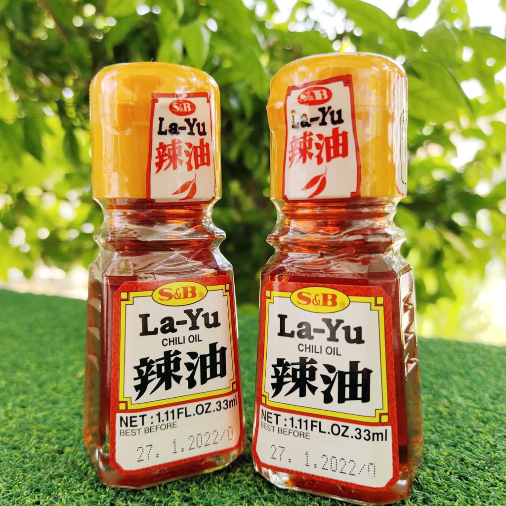 น้ำมันพริกญี่ปุ่น LAYU Chili Oil ลายุ ชิลลี่ ออย ( S&B ) 33 ml น้ำมันพริก ราคา ถูกที่สุด ดีลบีเคเค