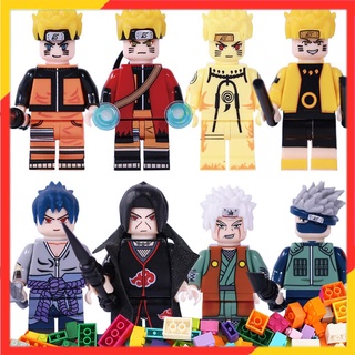 ของเล่นตัวต่อเลโก้ การ์ตูนนารูโตะ Uzumaki Uchiha Sasuke Jiraika Hatake ขนาดเล็ก 8 ชิ้น